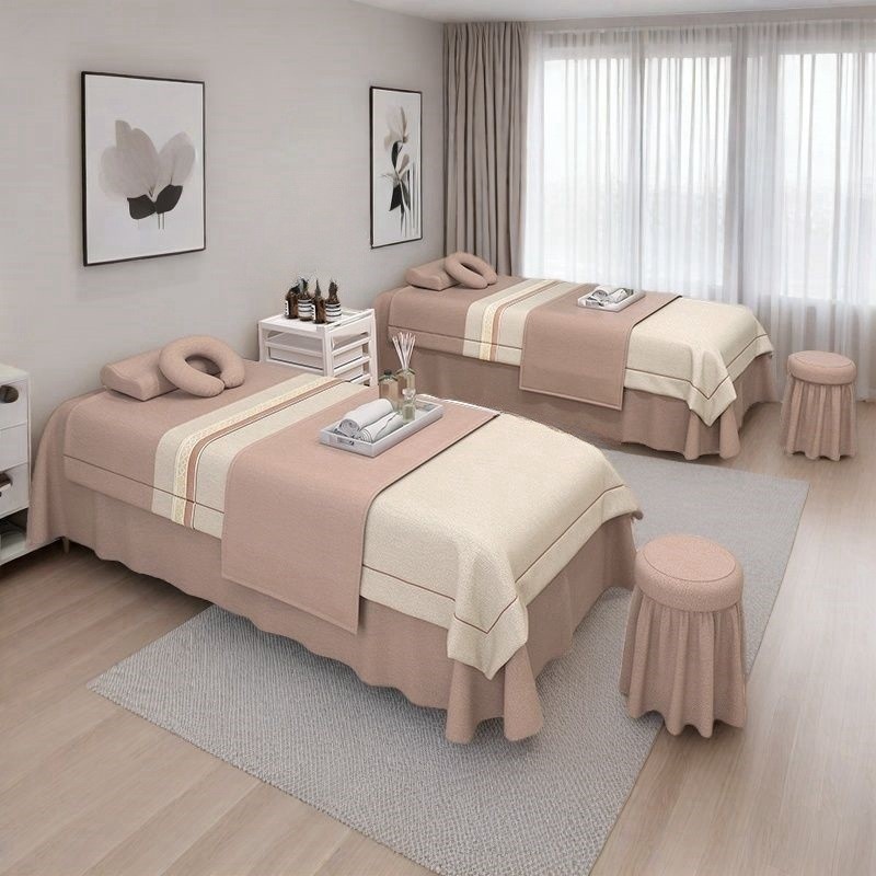 美容床罩四件套用高档美容院新款按摩理疗推拿高级感床套