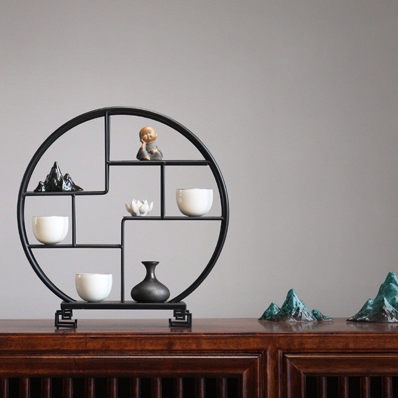 展架小博古架铁艺摆件中式玄关架仿古多宝阁茶壶茶具架子小多宝格,家居饰品,桌面摆件,淘宝优惠券,粉丝福利购,淘宝优惠卷