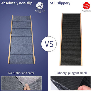 可定制实木可调节便携猫狗爬坡可折叠宠物坡道地毯防滑条宠物斜坡