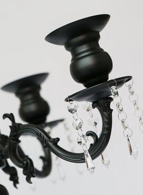 黑色烛台铁艺落地烛台婚庆婚礼道具花架摆件4+1头烛台烛台