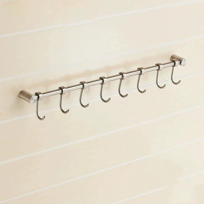 热销不锈钢挂钩卫生间厨房浴室置物架物长条钩子锅铲子挂收纳壁挂
