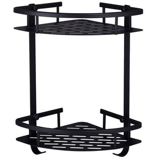 浴室置物架双层三角篮卫生间置物架篮架太空铝三角黑色收纳架