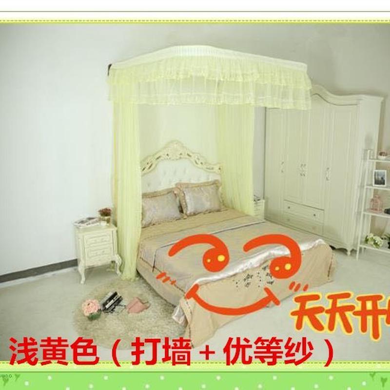 9qxcu型导轨蚊帐挂墙铝合金拉幕单开门拉绳豪华宫廷公主打墙婚庆