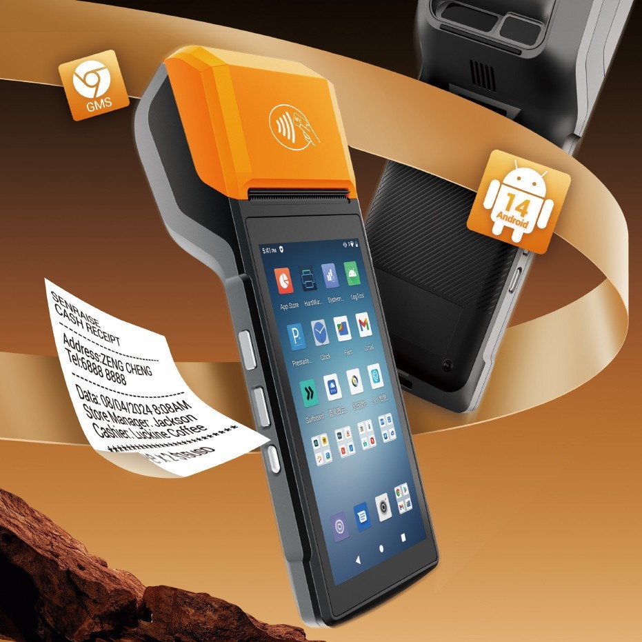 Android pos terminal 5.5 Inch 4G with 58MM Printer handheld