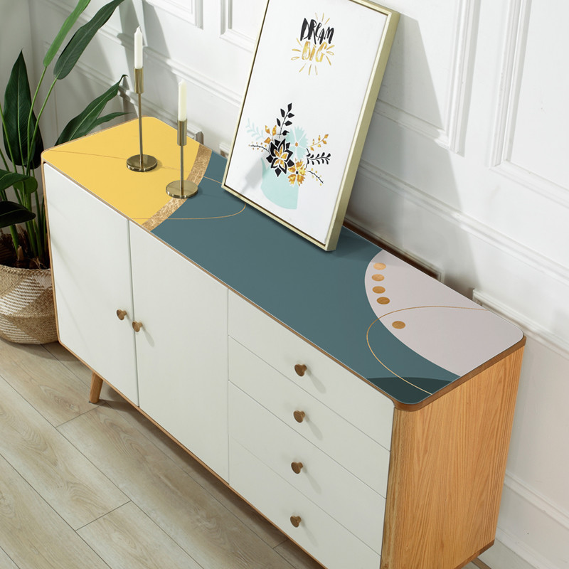 19n鞋柜垫子玄关台面防水防油免洗皮pvc桌布硅胶茶几电视柜桌垫盖