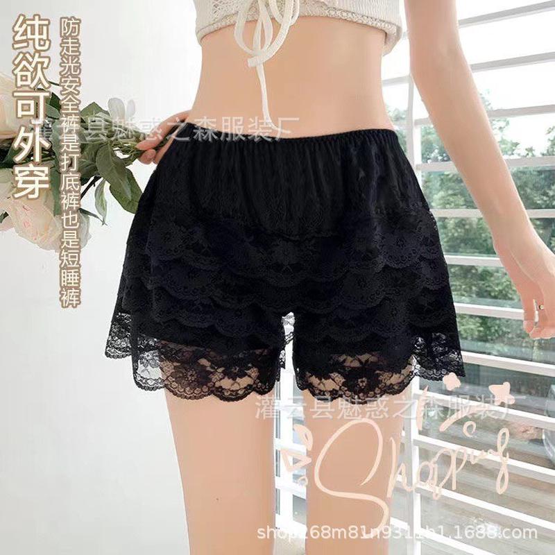 白色蕾丝安全裤女夏薄款防走光jk南瓜打底裤裙宽松可外穿保险短裤