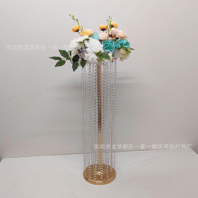 婚礼水晶珠帘路引亚克力酒店中心主布置花架装饰婚庆迎宾桌道具摆