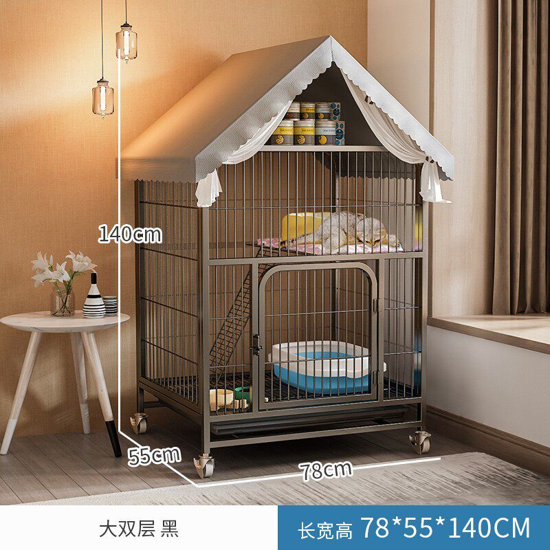 猫笼子家用室内一体猫舍猫屋猫砂猫咪用品别墅猫窝猫空笼两层城堡