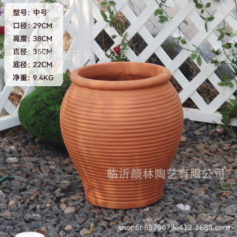 陶盆景观陶罐红陶花盆大罐子栽花陶罐花园装饰陶器粗园艺