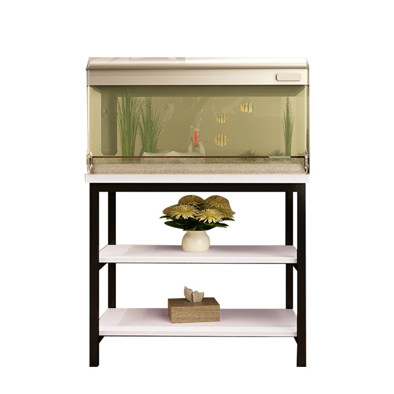 鱼缸架子不锈钢底柜铁艺家用现代简约鱼缸底架金属多层实木组合