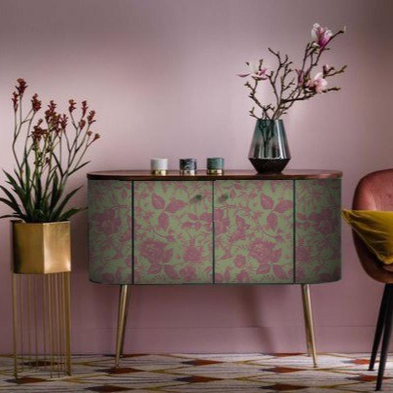 funlife花卉缔高玫瑰自粘壁纸法式复古橱柜移门加厚贴纸stz151