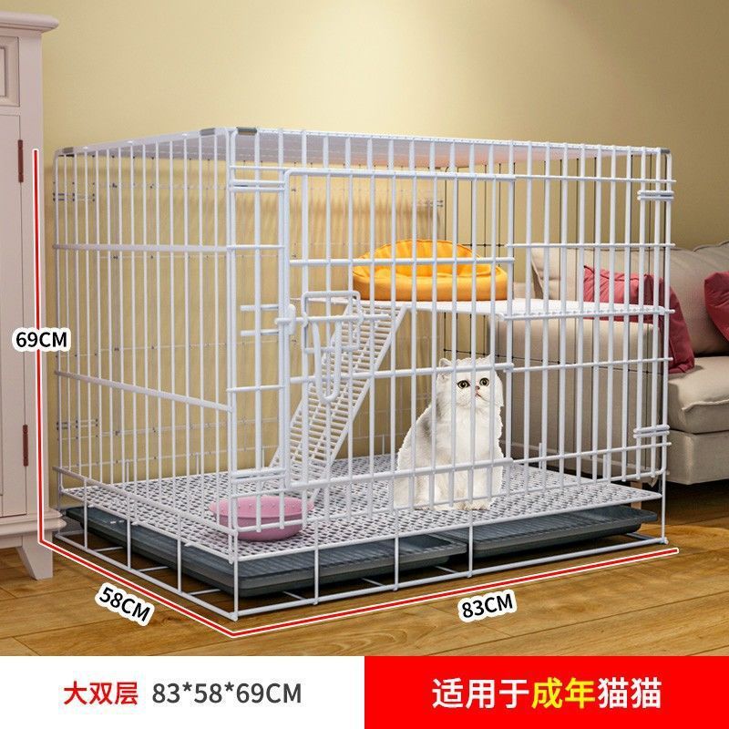 猫笼子占地不家用室内屋猫窝别墅一体笼别墅猫咪折叠铁笼厂家直销