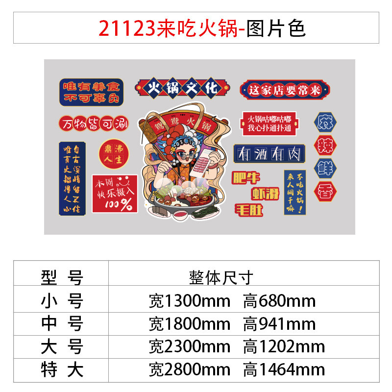 市井网红火锅店文化餐饮串串装饰品创意国潮风格挂画墙面饭店贴画