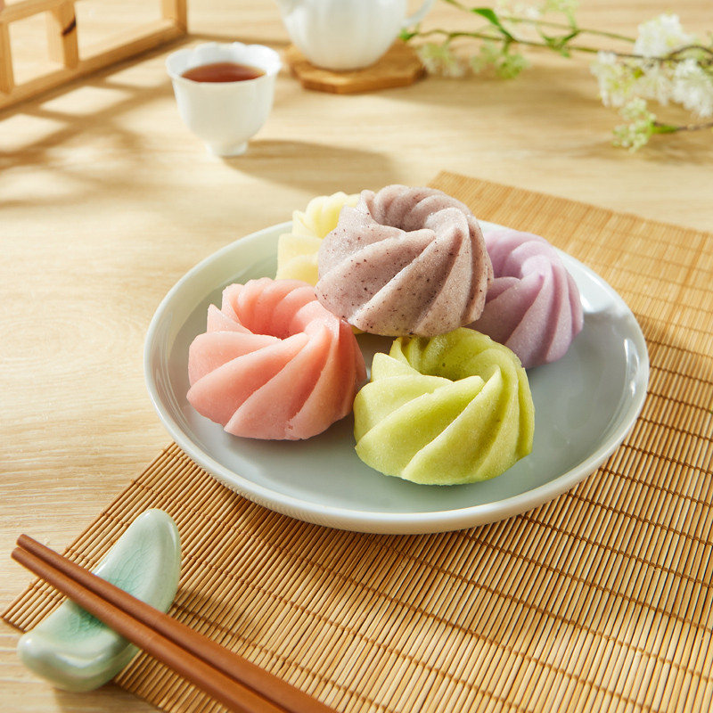 民仁堂花开富贵米糕5口味黑米紫薯南瓜草莓菠菜宁波糕点手工特产