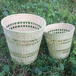 竹制品垃圾桶竹筐装 菜篮背篓背篼竹筐收纳筐镂空竹篮表演舞蹈