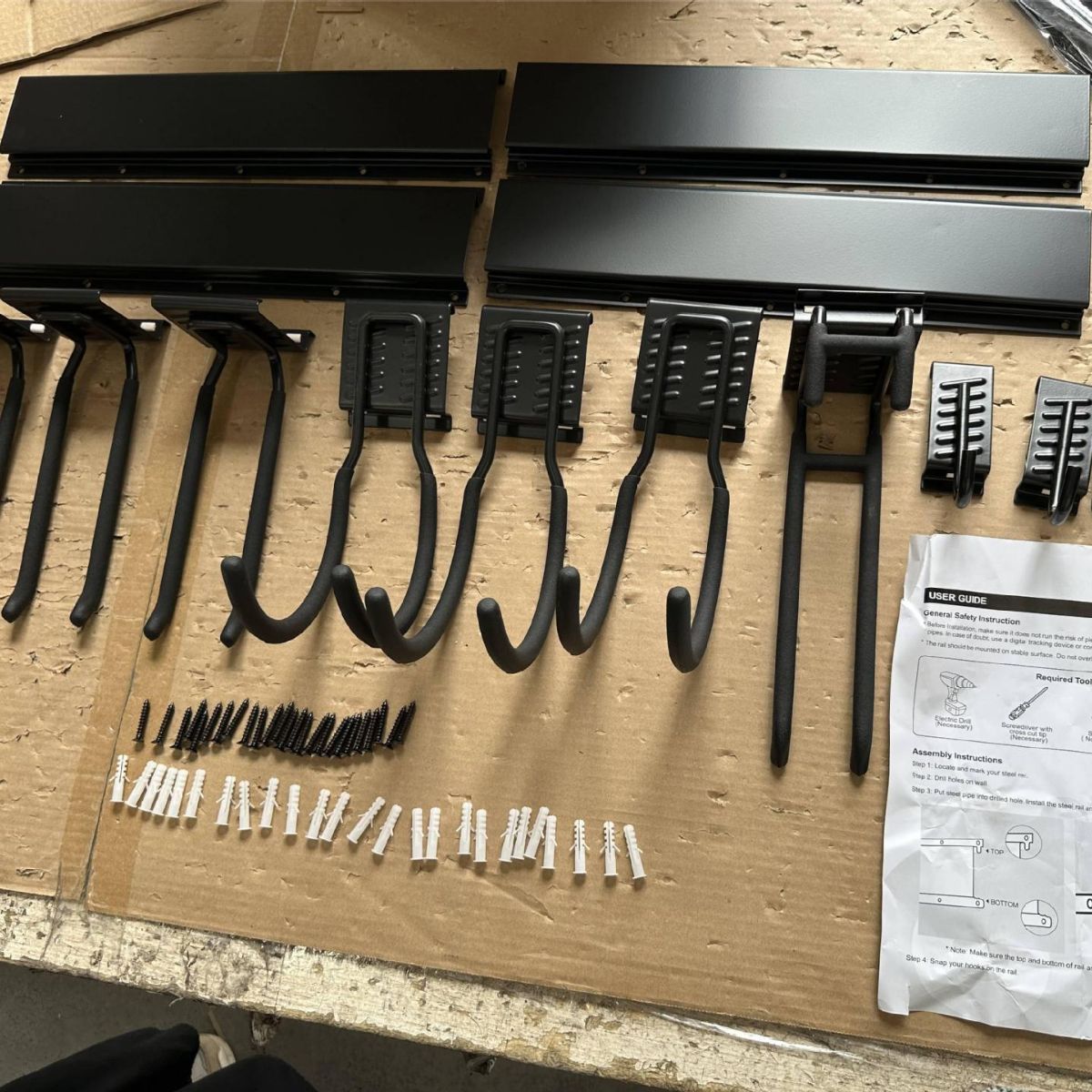 车库墙壁整理工具墙面洞洞板组织储存架可调节系统槽板挂钩板金属