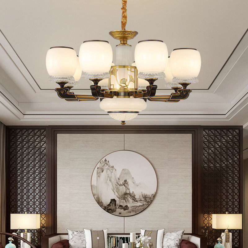 热销新中式复式楼客厅大吊灯中山餐厅灯锌合金中国风创意饭店茶室,家装灯饰光源,餐厅吊灯,淘宝优惠券,粉丝福利购,淘宝优惠卷