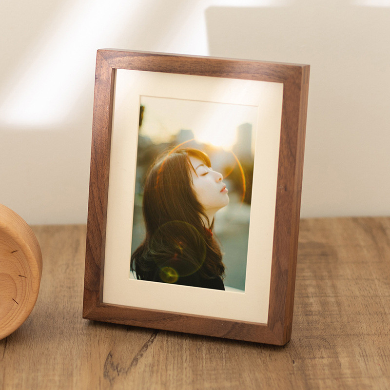 定制实木美式桌面相框摆台6810寸洗照片画框装裱挂墙卧室榫卯