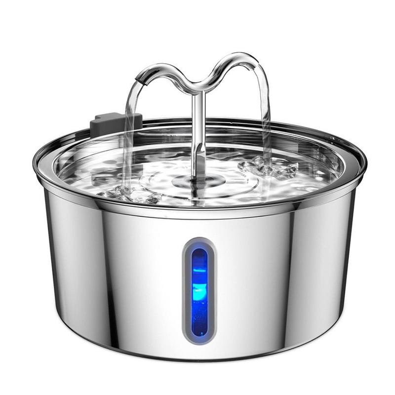 爆款3.2l全不锈钢宠物饮水机圆型跑道猫狗大容量led型饮水机