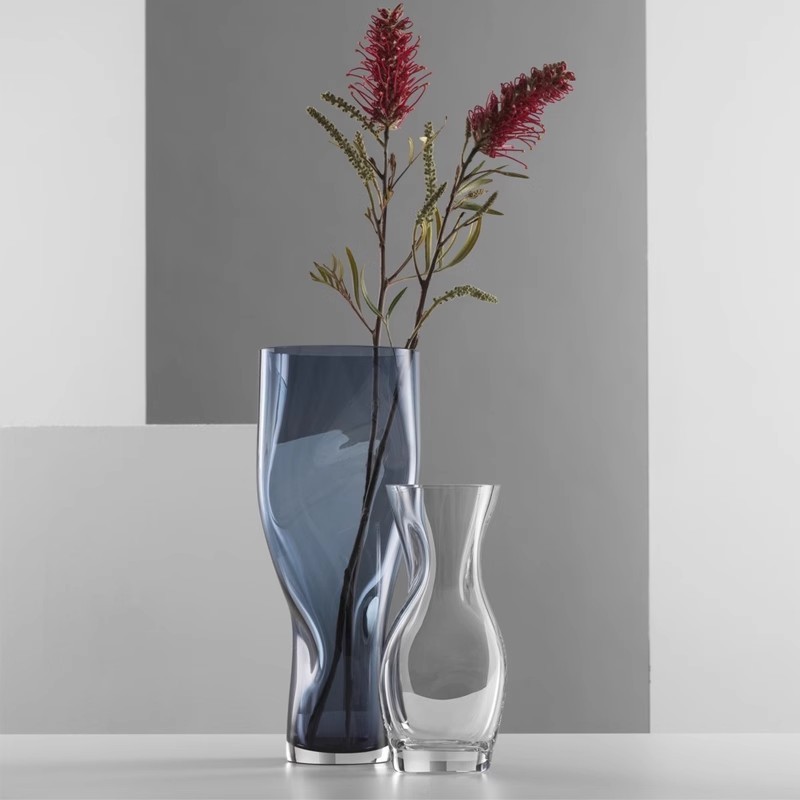 热销瑞典orrefors进口花瓶squeeze创意简约水晶玻璃轻奢客厅插花