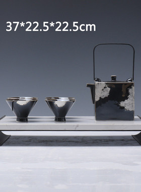 新中式茶具大理石托盘组合装饰桌面茶室茶几书房样板间客厅装饰品