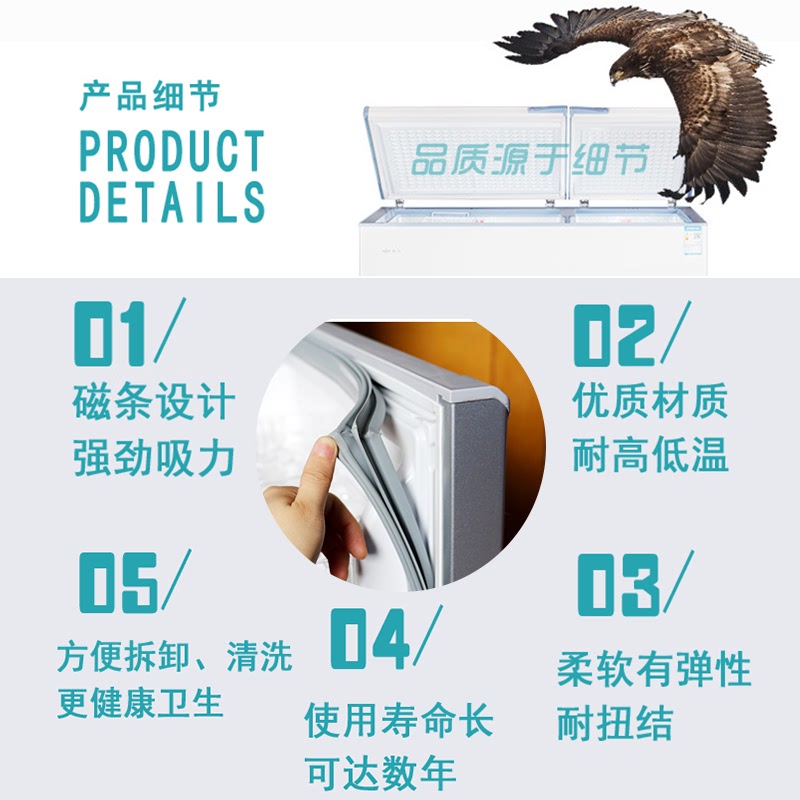 商用各种强磁环保PVC密封条冷柜冰箱密封条磁性门封条胶条可定制