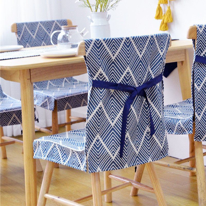 日式简约餐桌布艺椅垫椅套坐垫带家用棉麻座垫椅子垫成套套装靠背