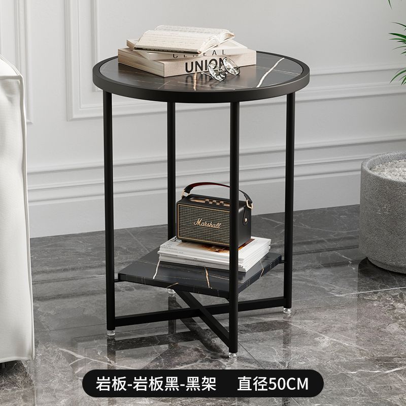 边几沙发边柜置物架轻奢客厅小圆桌小茶几小桌子玻璃茶几铁艺角几