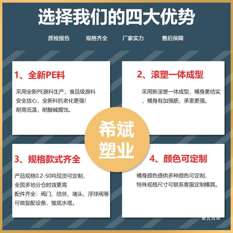 热销加厚塑料水塔储水罐1/2/3/5/10吨立式水桶大号大直pe水箱储水
