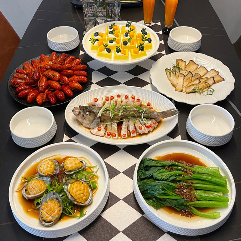 热销碗碟套装家用新款2023网红陶瓷餐具汤面碗筷米饭碗沙拉大碗菜