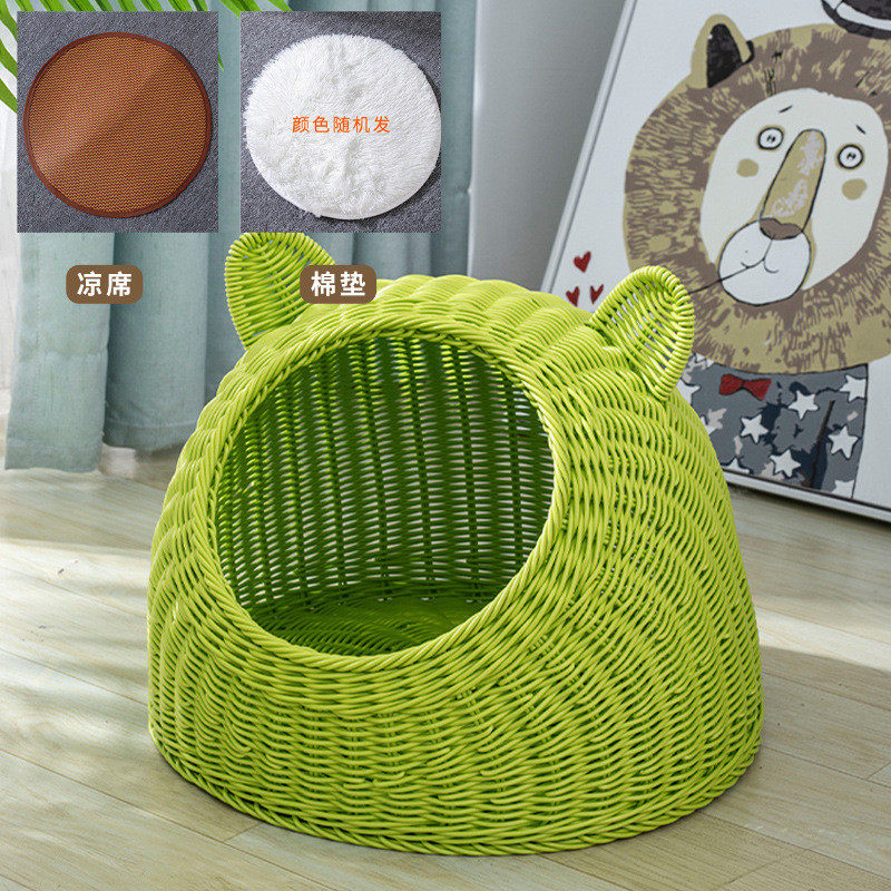 藤编猫窝四季通用半封闭式透气可水洗猫咪窝手工编织大型夏季凉窝,宠物/宠物食品及用品,猫笼子/猫别墅,淘宝优惠券,粉丝福利购,淘宝优惠卷