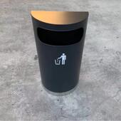 桶半圆烟灰大容量商场超市靠墙贴墙式 灭烟桶 垃圾桶过道电梯口立式