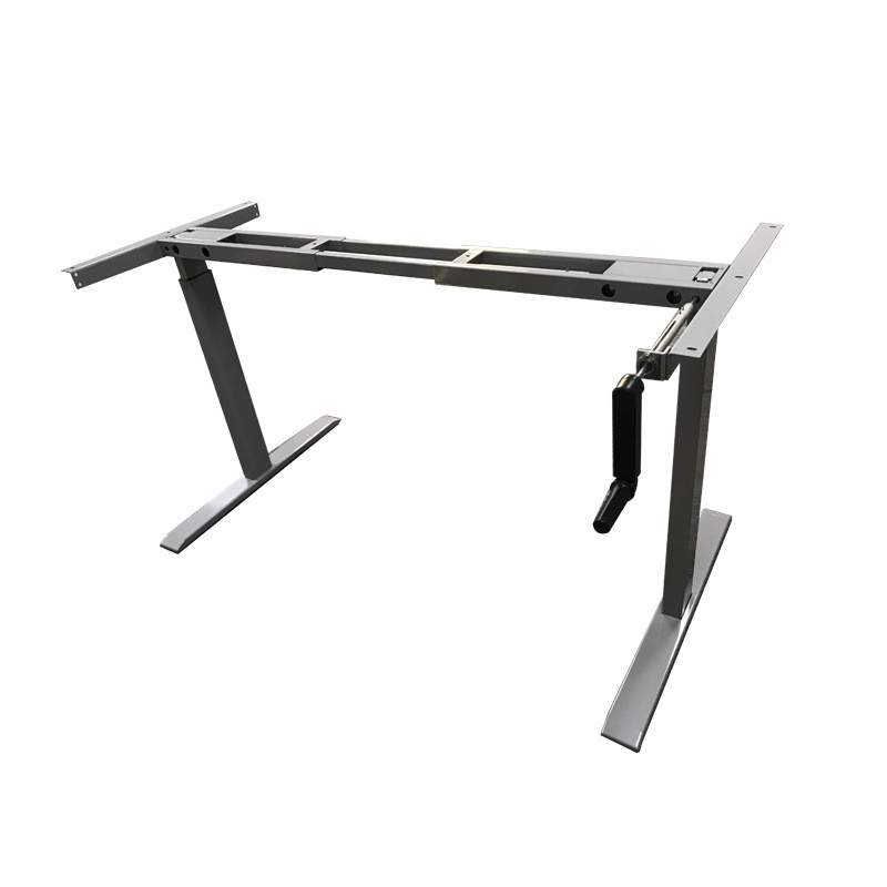 手摇升降钢架办公桌站立式电脑桌电竞桌丝杆升降