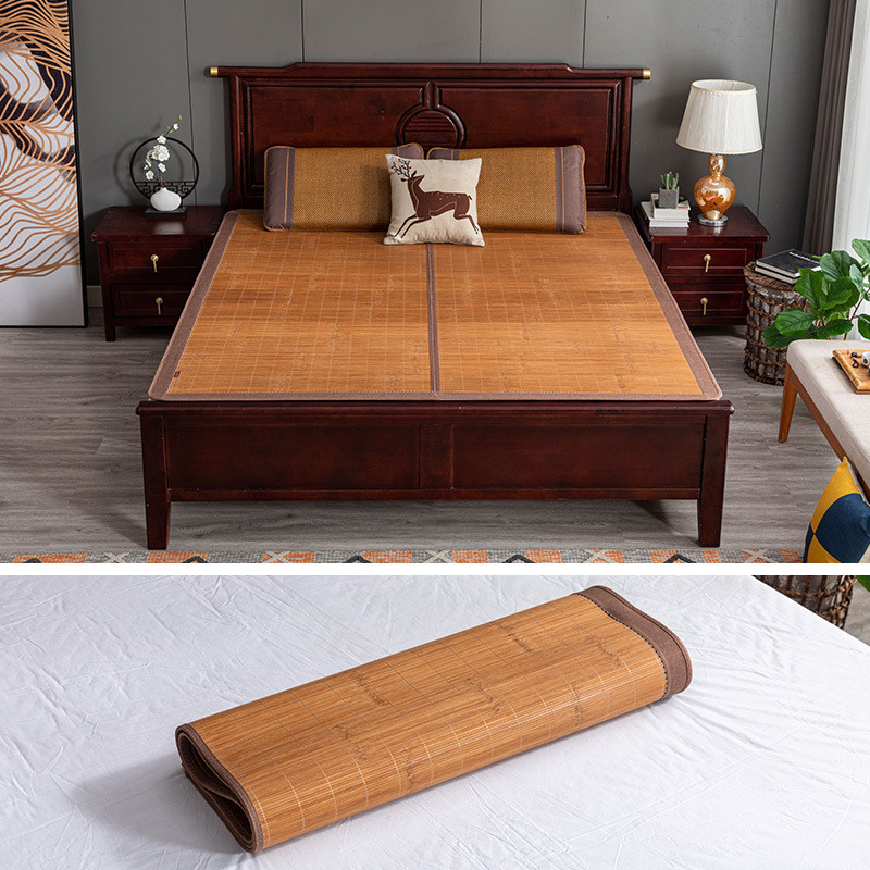 F^凉席竹席1.1/1.2/1.3/1.4/1.5/1.6/1.8m床双面折叠1.35米可订尺