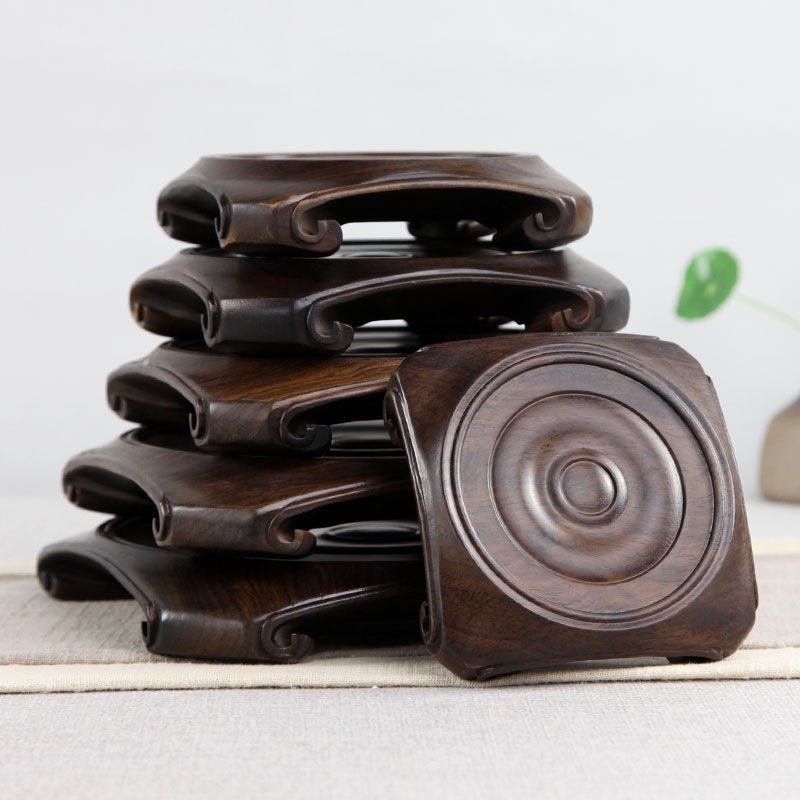 天圆地方黑檀木底座实木质工艺品摆件茶壶花盆花瓶紫砂壶底座,家居饰品,木雕,淘宝优惠券,粉丝福利购,淘宝优惠卷