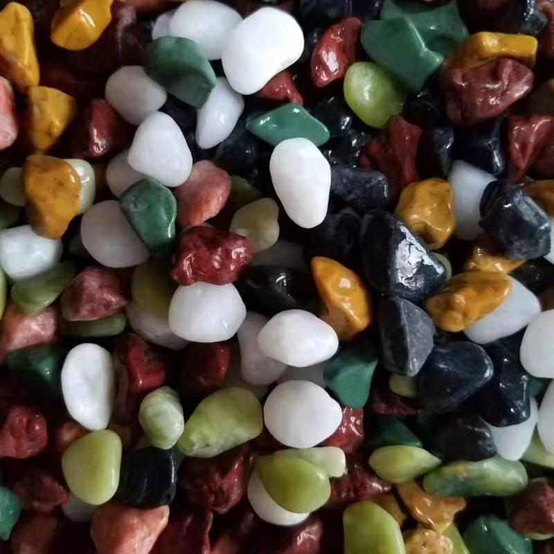 厂家彩石砾石水磨石子胶粘石石子五彩石园林铺路供应子水族石