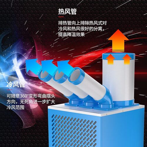 多乐信工业冷风机移动空调制冷一体机降温设备厨房冷气机dakc-65