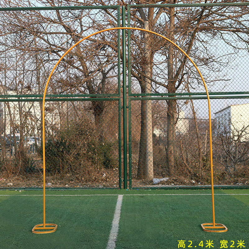 新款婚庆拱门单管圆环架子背景装饰拱门心形架子几何单杆铁艺道具