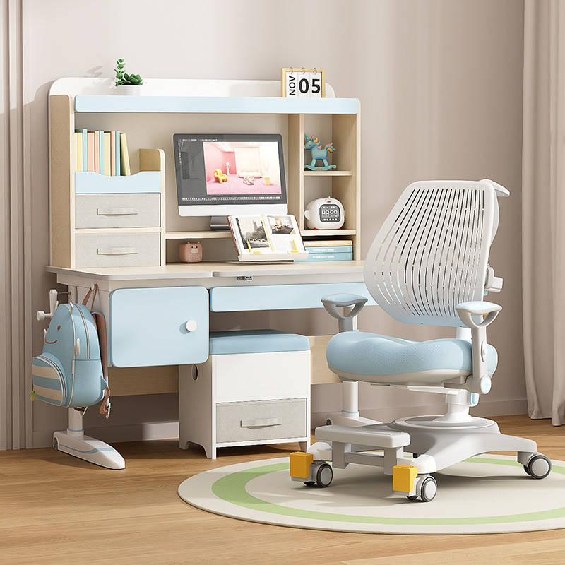可升降小学生书桌实木课桌家用学生写字桌椅组合套儿童学习桌椅