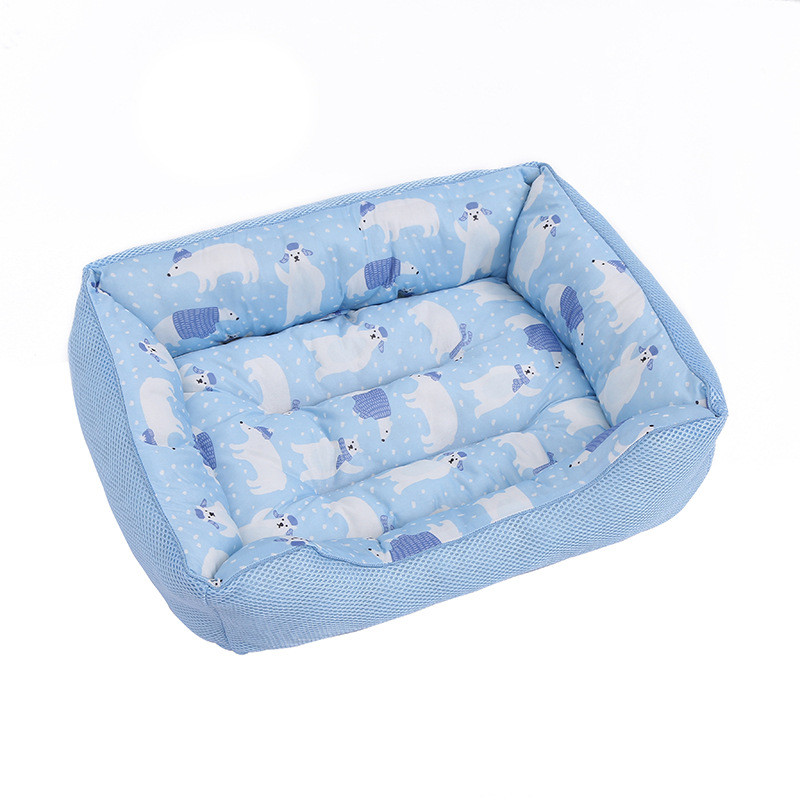 宠物夏季用品不粘耐脏宠物窝方形透气猫狗冰垫方形印花毛宠物狗窝