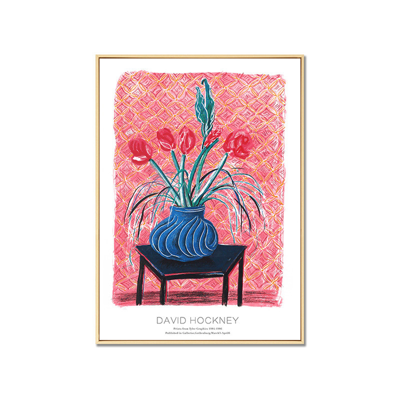 霍克尼大卫样板房波普艺术小众挂画北欧餐厅卧室书房客厅装饰画