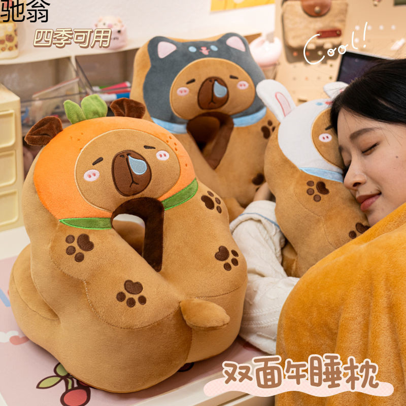 Q3Y卡皮巴拉抱枕午睡枕趴睡枕办公室睡觉枕头儿童午休神器小学生
