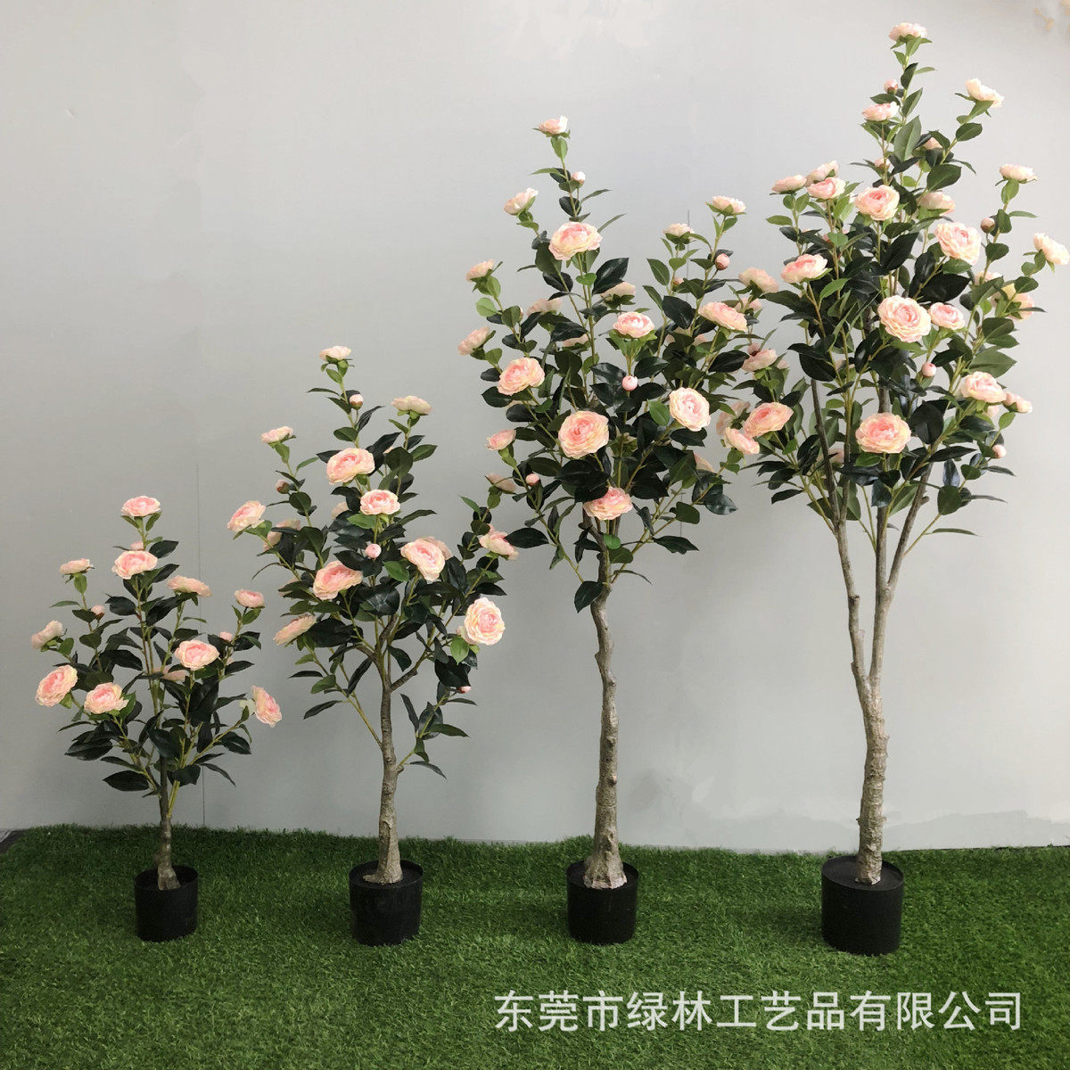 仿真玫瑰花盆栽假月季花可餐桌摆件茶花仿真绿植盆栽干花客厅批发