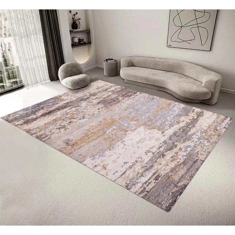 北欧轻奢几何客厅地毯客厅短毛水晶绒满铺地垫家居防滑垫沙发茶几