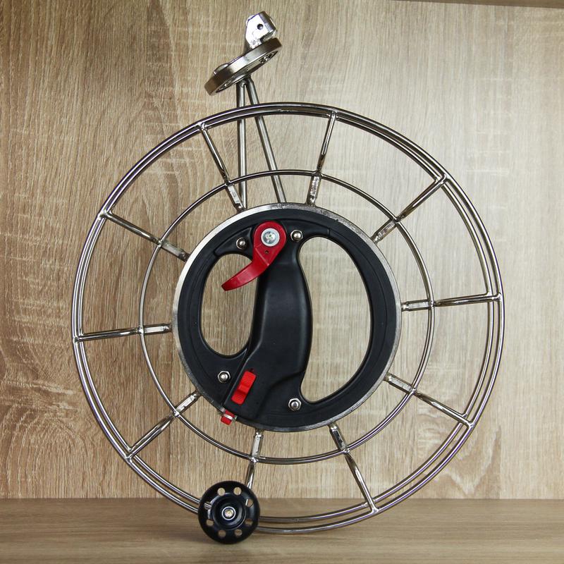 潍坊风筝刹车轮高档不锈钢手握轮建鹏风筝线轮带绕线大万象轴承轮