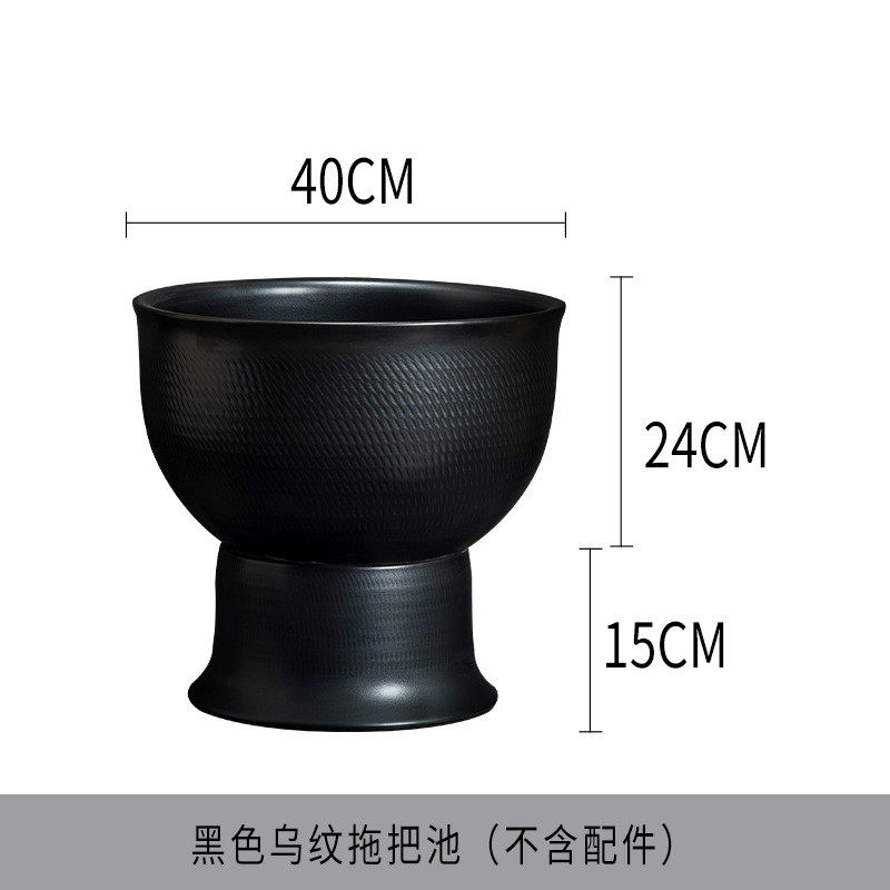 阳台拖把艺术卫生间盆家用复古石刻亚光釉落地式墩布槽拖把池陶瓷