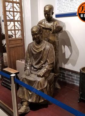 玻璃钢室内场景博物馆雕塑仿铜浮雕仿铜民俗农耕人物雕塑小品装饰