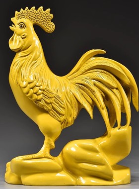 花梨木雕鸡摆件乔迁十二生肖木鸡家居客厅办公室装饰开业三合送礼