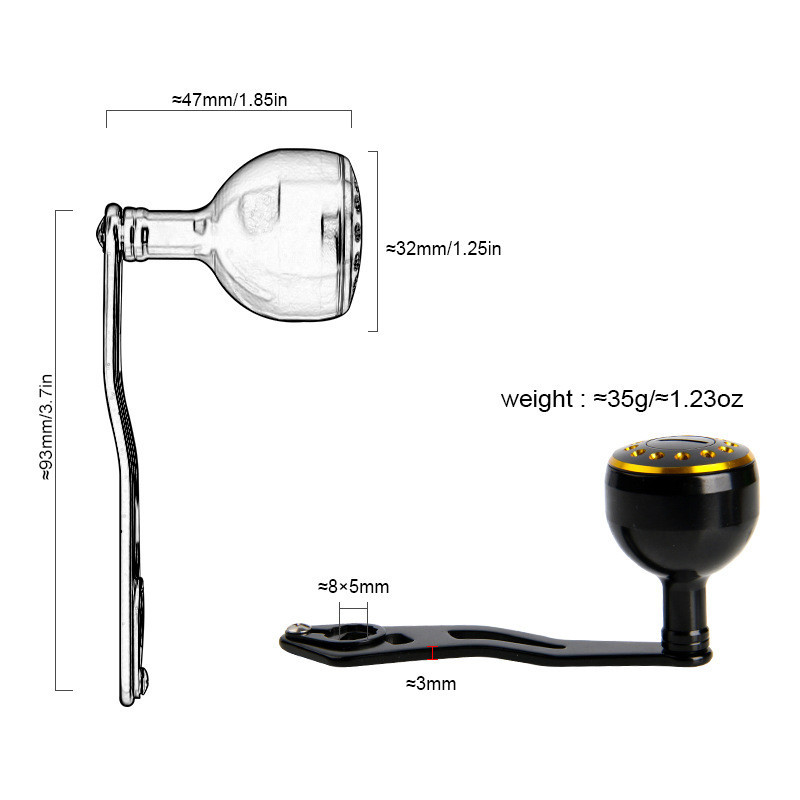 金属握丸摇杆鼓轮水滴轮改装单摇臂把手柄摇臂8*5mm