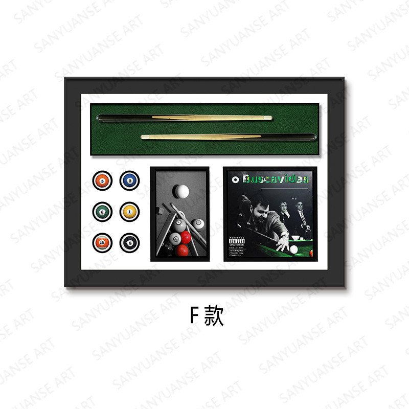 台球厅装饰画立体桌球室壁画三维斯诺克餐厅壁画立体挂画